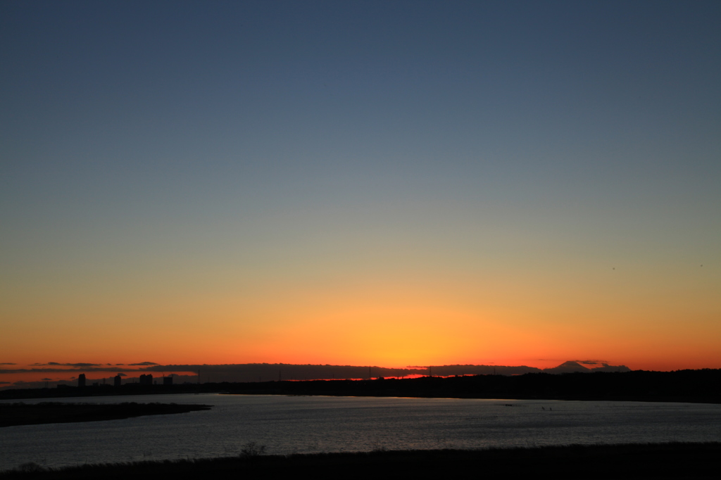 印旛沼の夕景。。。。