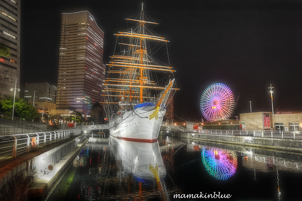 みなとみらい　夜景　HDR