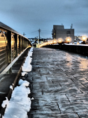 冬の犀川沿い 上菊橋