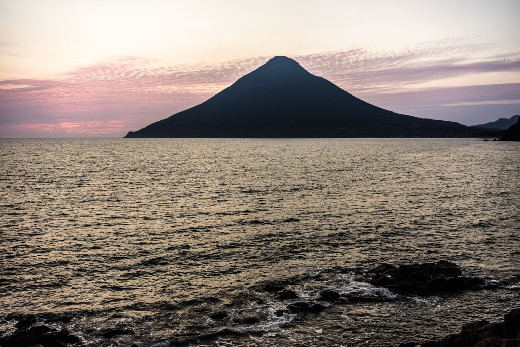 開聞岳夕景