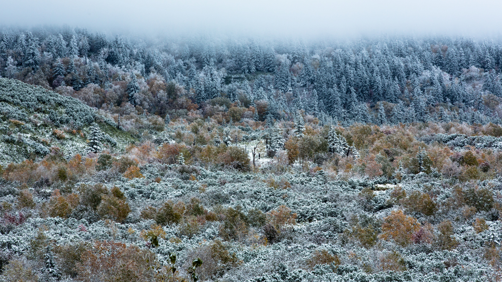 十勝岳冠雪