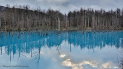 青い池　雲  （HDR処理）