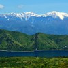 南アルプスと本栖湖