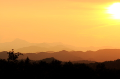 秋の夕日