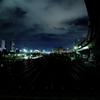 Railroad at night