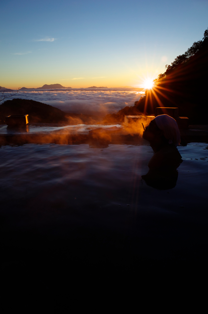 雲上温泉の朝