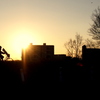 多摩川の夕日