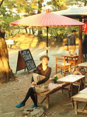 茶屋にて