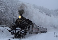 雪の真岡鉄道SL