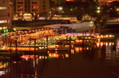 屋形船で忘年会 （ミニチュア風に）