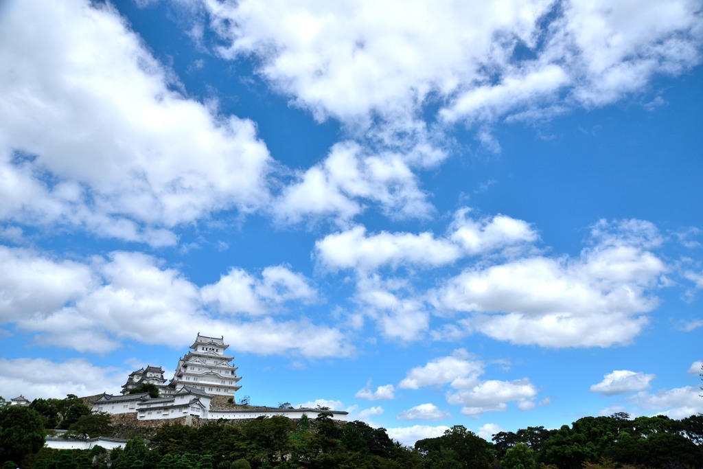 青い空と白いお城