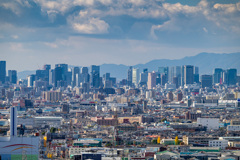 石切からの大阪の風景・梅田方向