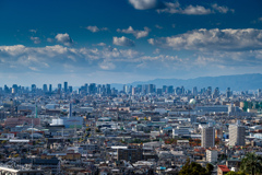 石切からの大阪の風景・東大阪市街