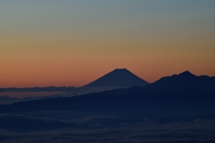 北穂高山頂からの富士山