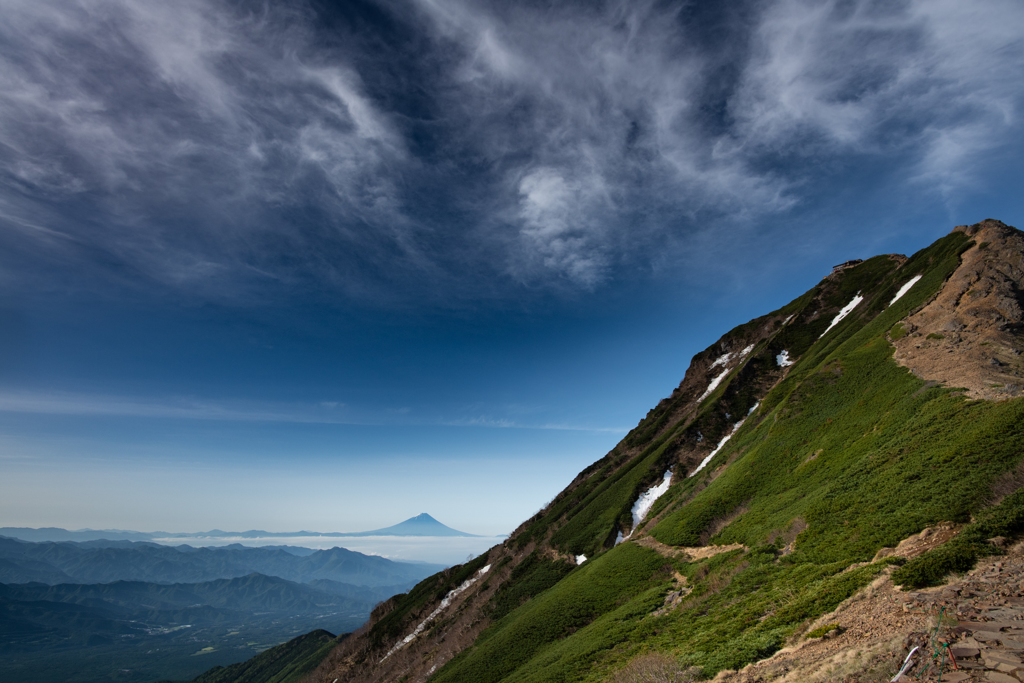八ヶ岳・赤岳と富士