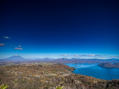 洞爺湖と羊蹄山・ポロモイ山から