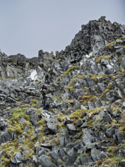 北アルプス縦走・北穂高岳→穂高岳山荘へ　壁に取りつく