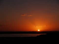 涛沸湖の夕陽