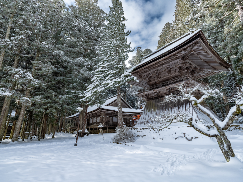高野山・雪の日