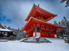 高野山・雪の日
