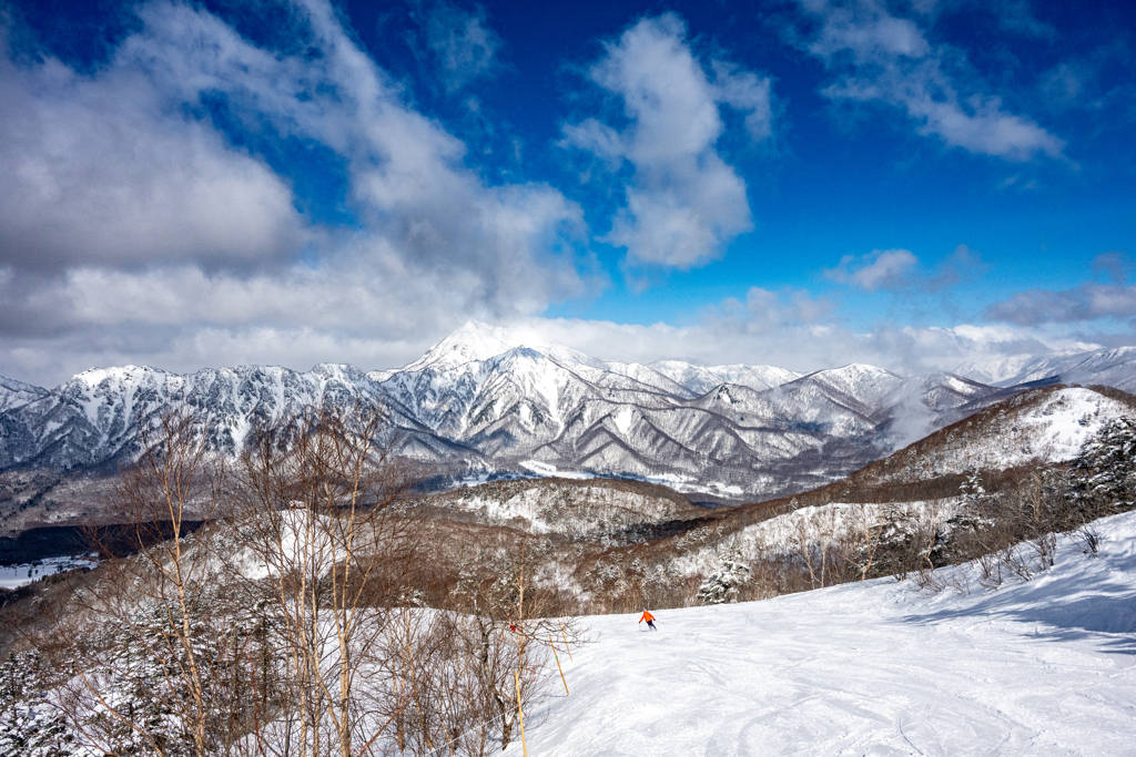 2025戸隠スキー・正面に高妻山
