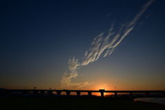 秋・大和の夕陽