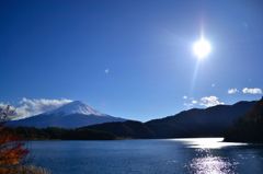 河口湖より　太陽と