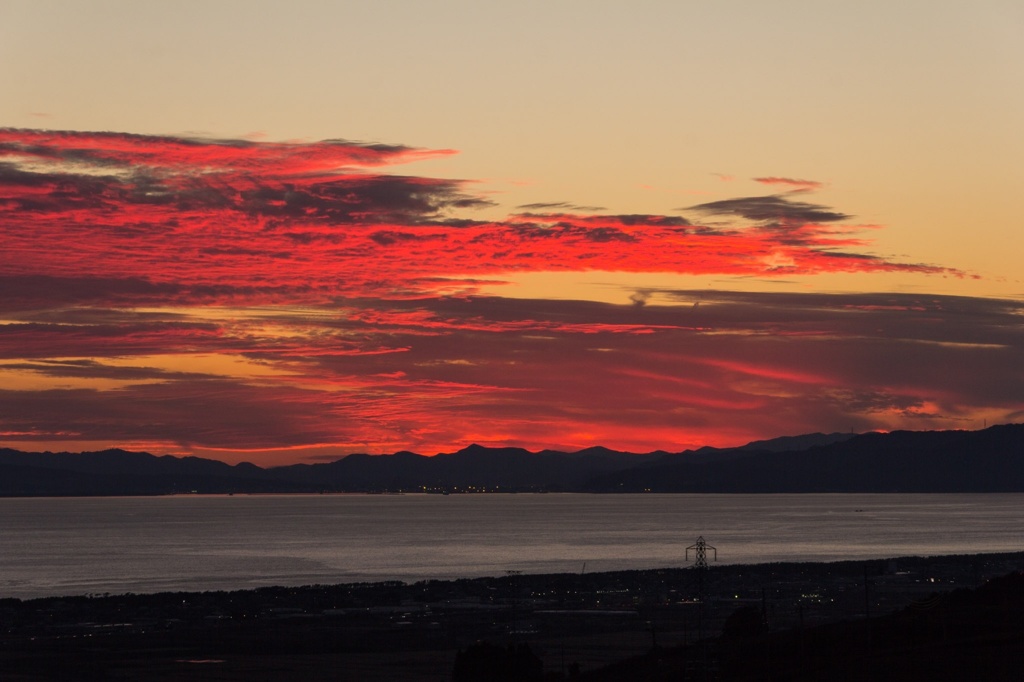 駿河湾の夕焼け