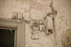 ペンキが塗られた壁