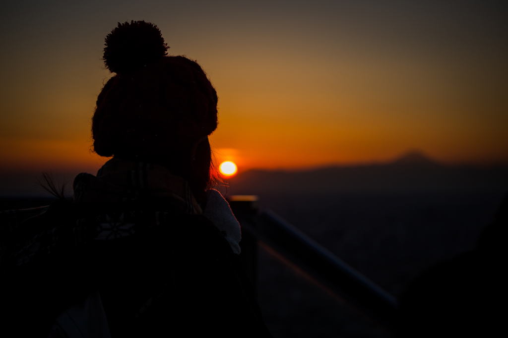 One Woman meets Christmas Sunset