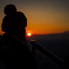 One Woman meets Christmas Sunset