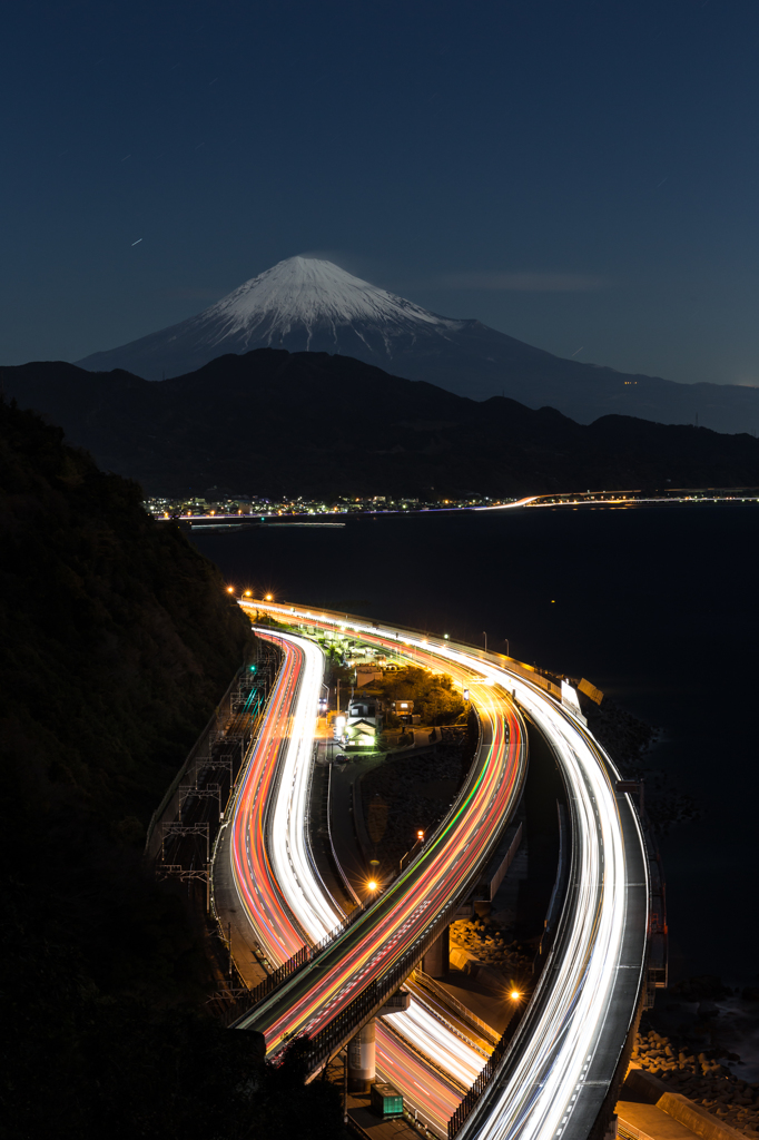 富士に向かって