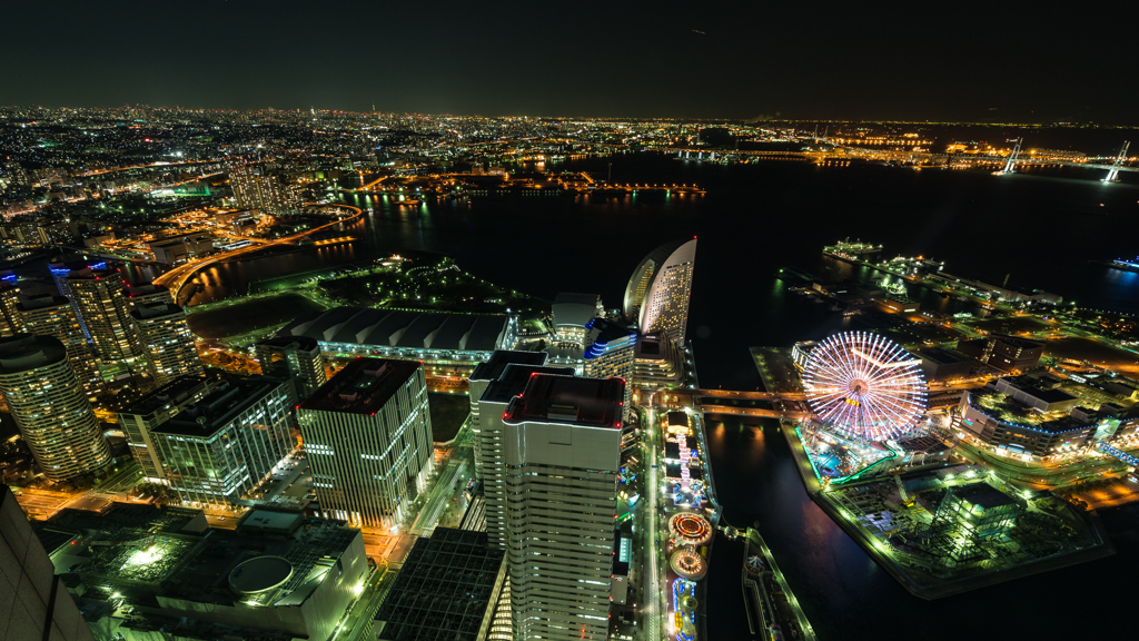 Yokohama harbor night view