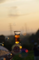 グラスの中の夕陽