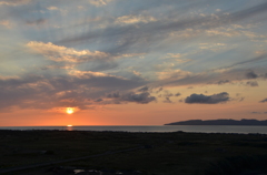 夕陽と礼文島