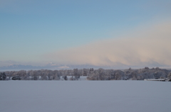 通勤風景（雪雲）