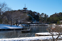 Natur「前夜の雪残る・ここは横浜三渓園」