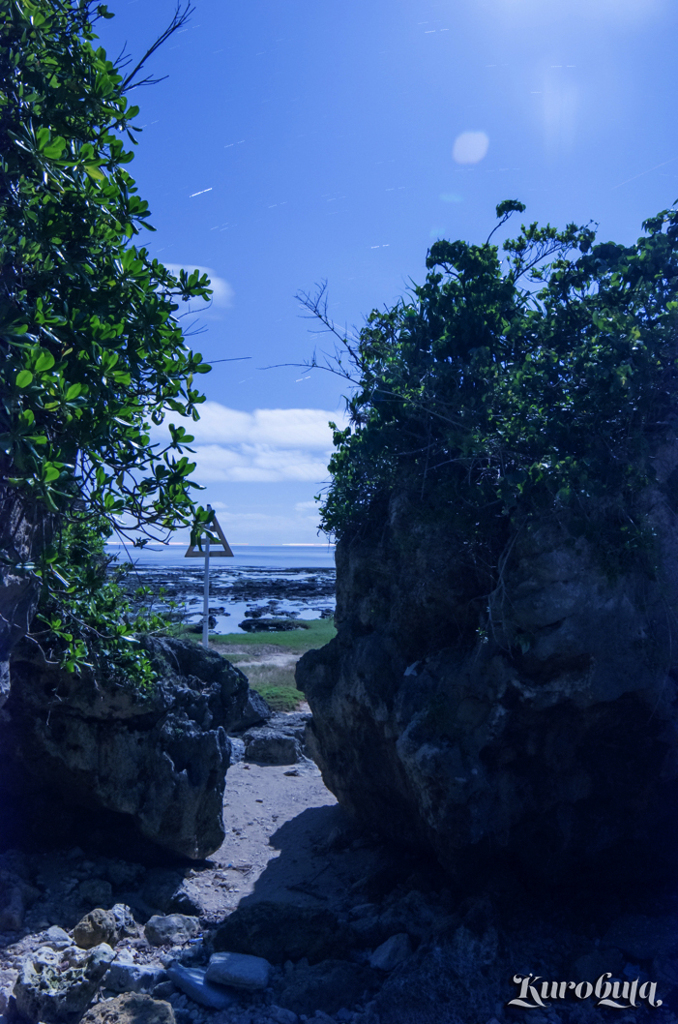 星景写真　月明かりの海岸にて