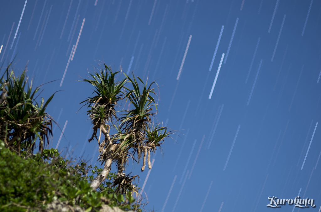 星景写真　月明かりの海岸にて