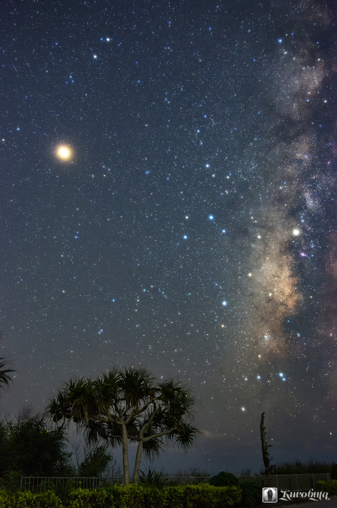 火星と天の川