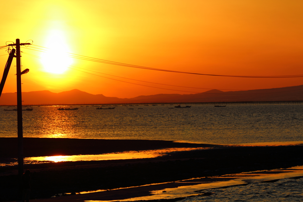 有明海の夕日