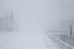道北日本海の吹雪