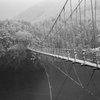 初雪と吊り橋