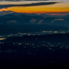 赤岳展望荘から望む諏訪の日没
