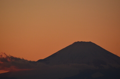 夕陽に染まる富士