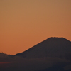 夕陽に染まる富士