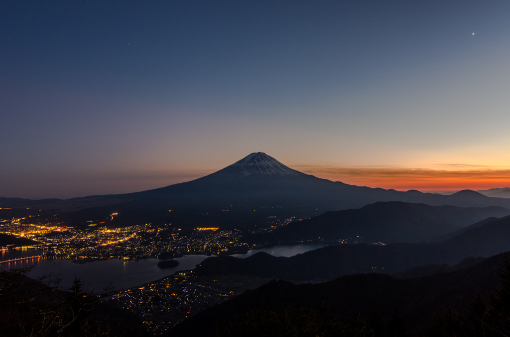 夕暮れ富士