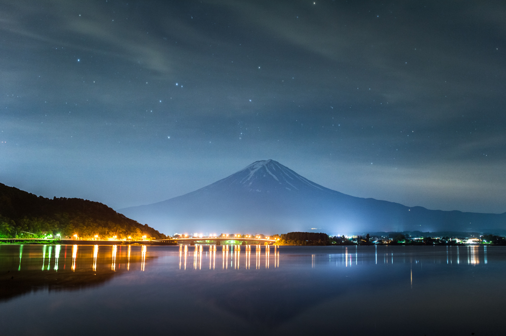 夜の河口湖