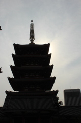 五重塔の影