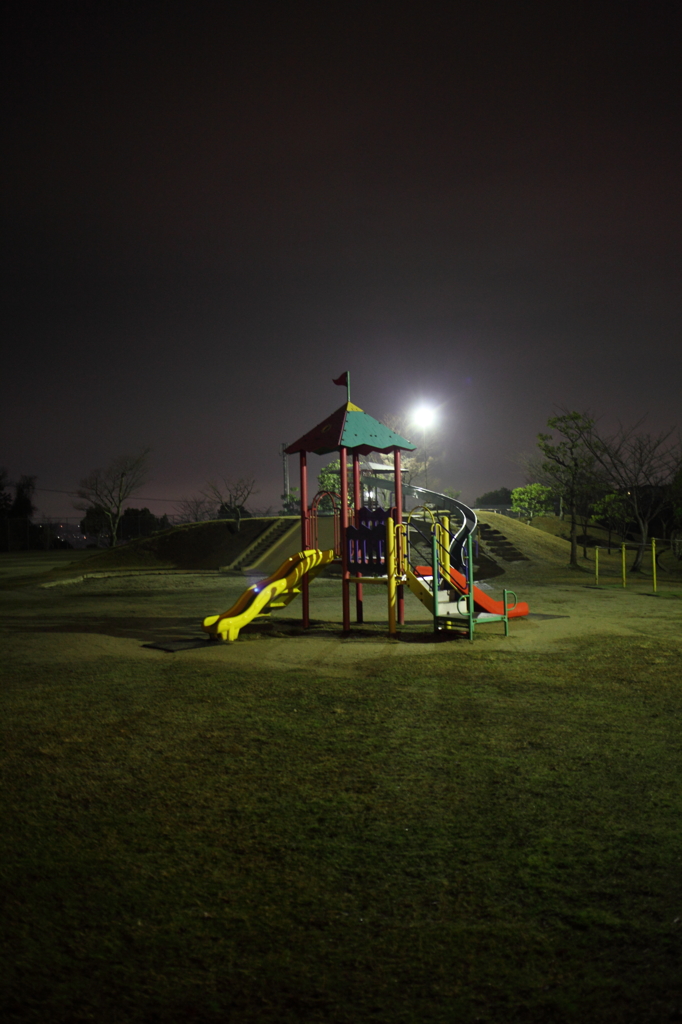 夜、公園にて